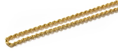 Lot 344 - An 18 carat gold rope twist chain, length 90cm
