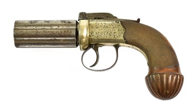 Lot 2443 - A 19th Century Percussion Six Shot Pepperbox...