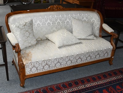 Lot 1273 - A French style part upholstered three seater...