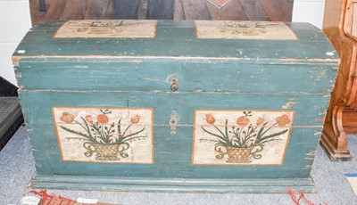 Lot 1257 - A 19th century painted pine dome topped...