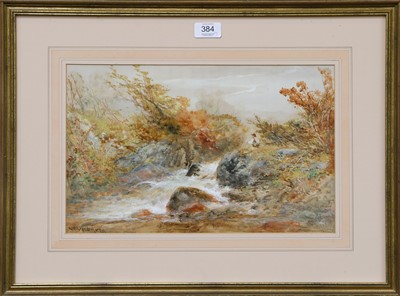 Lot 384 - William Widgery (1826-1893) Figure fishing in...