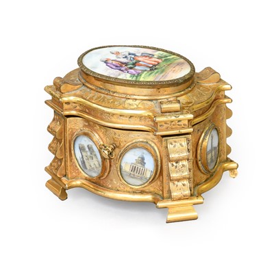 Lot 585 - A French Gilt Metal Casket, mid 19th century,...