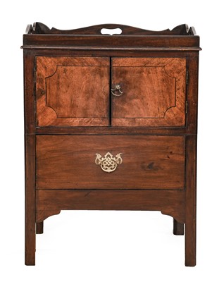 Lot 1230 - A George III Mahogany Wash Stand, with strung...