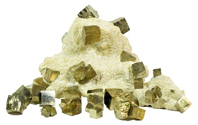 Lot 356 - Minerals: Pyrite Cubes in Matrix Specimen,...