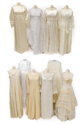 Lot 2067 - Assorted Circa 1950s and Later Wedding Dresses,...