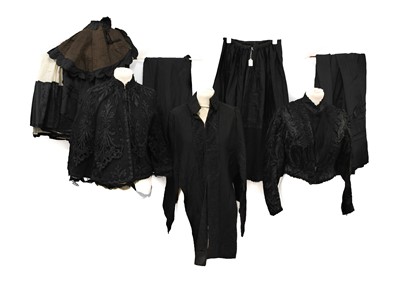 Lot 2037 - 19th Century Black Mourning Costume,...