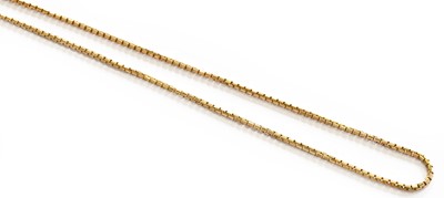 Lot 219 - A 9 carat gold box link chain, length 56cm