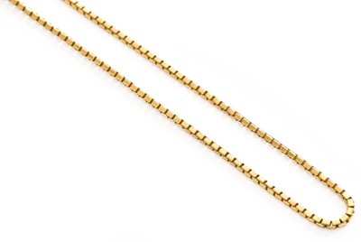 Lot 198 - A 9 carat gold box link chain, length 61cm
