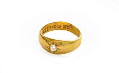 Lot 212 - A 22 carat gold white stone solitaire ring,...