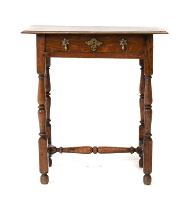 Lot 1188 - An Oak Side Table, 18th century, with turned...