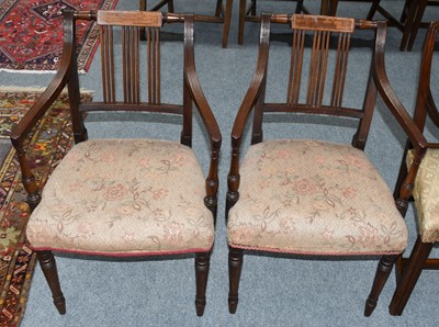 Lot 1093 - A pair of George IV mahogany and satinwood...