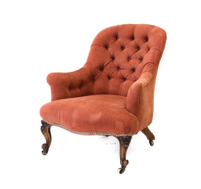 Lot 898 - A Victorian Upholstered Armchair, circa 1870,...