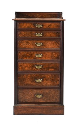 Lot 852 - A Late Victorian Figured and Burr Walnut Seven...