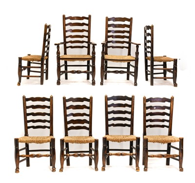 Lot 767 - A Harlequin Set of Eight (6+2) Ash and...