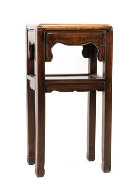 Lot 889 - A Chinese Hardwood Two-Tier Plant Stand, circa...