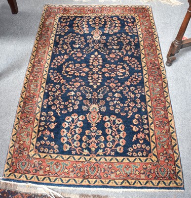 Lot 1193 - Sarouk Rug, the indigo field of leafy boughs...