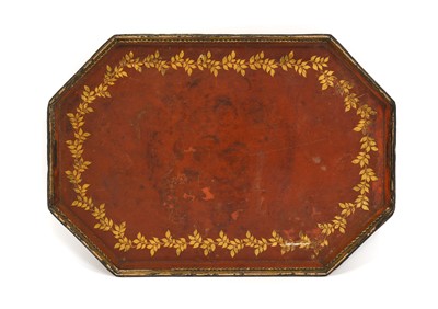 Lot 1367 - A Victorian Red Painted and Parcel Gilt Papier...