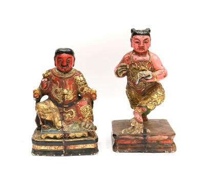 Lot 193 - A Chinese Carved and Painted Figure of a...
