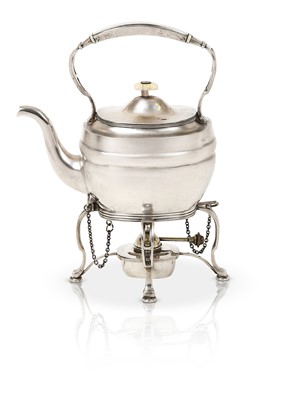 Lot 2134 - A George V Silver Kettle, Stand and Lamp