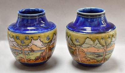 Lot 238 - A Pair of Royal Doulton Stoneware Vases,...