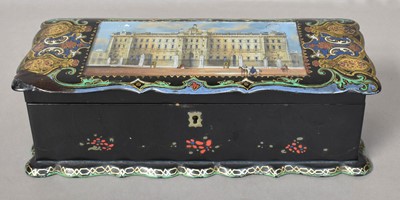 Lot 295 - A Victorian Lacquered Papier Mache Fitted Box,...