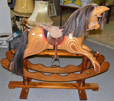 Lot 623 - A modern wooden rocking horse by Ian Armstrong of Durham