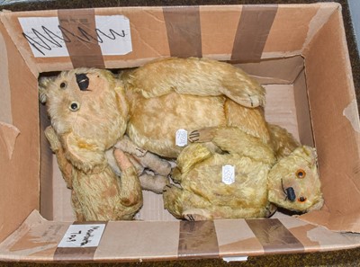 Lot 1351 - Circa 1950s yellow plush jointed teddy bear...