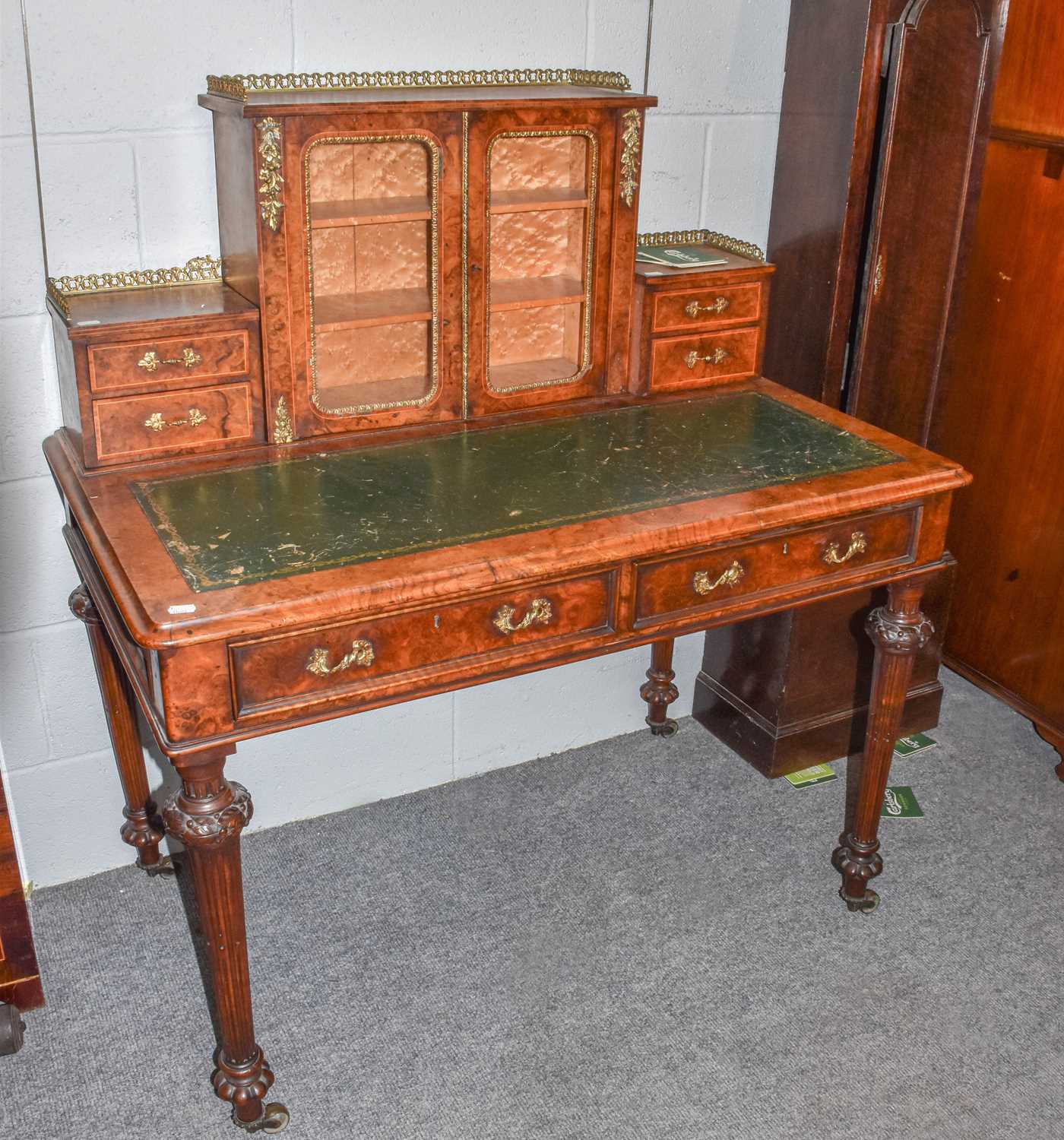 Lot 1100 - A Victorian burr walnut Bonheur du Jour