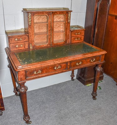 Lot 1100 - A Victorian burr walnut Bonheur du Jour with...