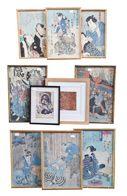 Lot 1085 - Japanese Meiji Period Woodblock Prints,...