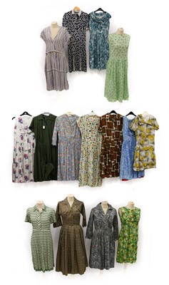 Lot 2068 - Assorted Circa 1950s Printed Cotton Dresses,...