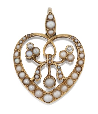 Lot 2049 - An Edwardian Split Pearl and Diamond Pendant