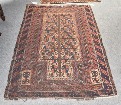 Lot 1192 - Baluch prayer rug, the stylised tree of life...