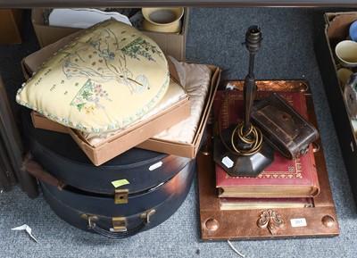 Lot 261 - An Arts and Crafts copper mounted mirror,...