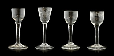 Lot 17 - A Wine Glass, circa 1750, the rounded funnel...