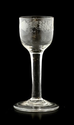 Lot 17 - A Wine Glass, circa 1750, the rounded funnel...