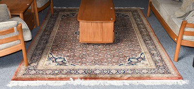 Lot 1207 - Indian Carpet, the terracotta Herati field...