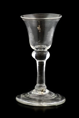 Lot 7 - A Dwarf Wine Glass, circa 1750, the thistle...