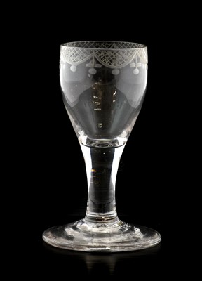 Lot 8 - A Dwarf Wine Glass, circa 1760, the ovoid bowl...