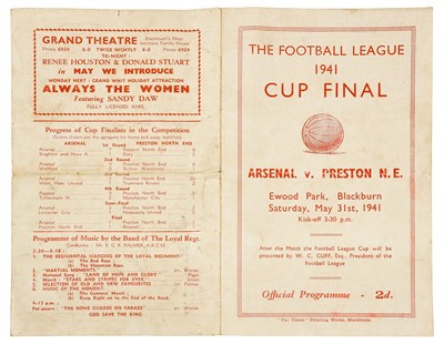 Lot 12 - The Football League 1941 Cup Final Programme