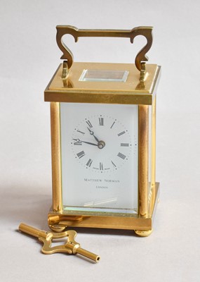 Lot 119 - A brass carriage timepiece, 20th century,...