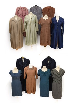 Lot 2063 - Assorted Circa 1940s Ladies Dresses and Coats,...
