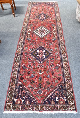 Lot 1189 - Narrow Kashgai Runner, the raspberry field...