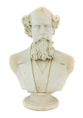 Lot 89 - A Turner & Co Parian Bust of Charles Dickens,...