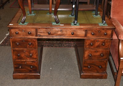 Lot 864 - A Victorian Mahogany Double Pedestal Writing...