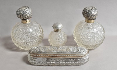 Lot 59 - A Pair of Edward VII Silver-Mounted Cut-Glass...