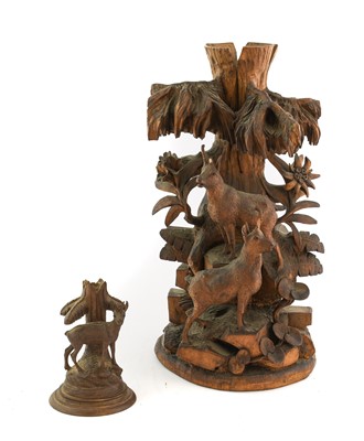 Lot 337 - A Black Forest Type Carved Wood Centrepiece,...