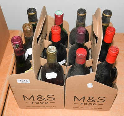 Lot 1215 - Ten various Bordeaux red wines, including...