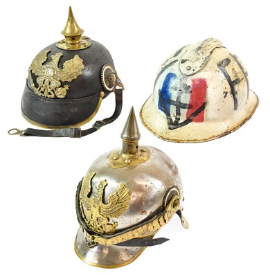 Lot 2232 - A French M26 Adrian Helmet, later painted with...