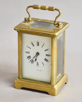 Lot 143 - A brass carriage timepiece, circa 1910, single...